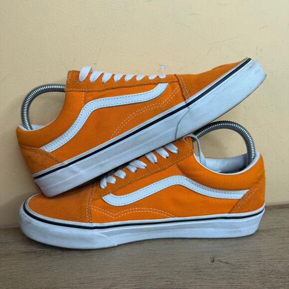 Vans Old Skool Unisex Men’s Size 8.5 Women’s Size 10 Tiger Orange & White shoes - Picture 5 of 8